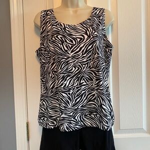 BUY 2 ITEMS & GET 1 FREE: Chico’s Zebra Print Dressy Tank Sz 12